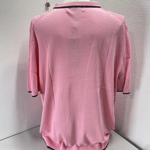 NEW PRESTIGE Men’s Belair Luxury Short Sleeve Knit Polo Shirt Size 4XL Pink - Picture 5 of 9